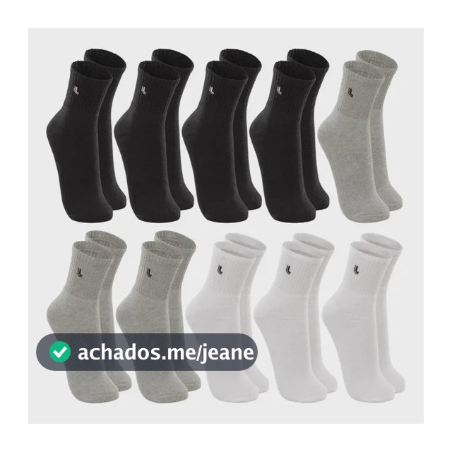 Kit 10 Pares Meias Lupo Cano Médio Alto Academia Original