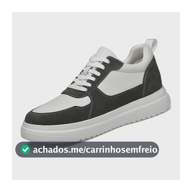 E Tênis Casual Masculino Solado Alto - Confortável, Y Gray 6cm 43 Eu