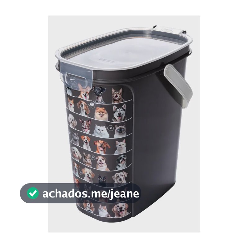 Porta Ração Hermético Plasutil Com Dosador Cães e Gatos