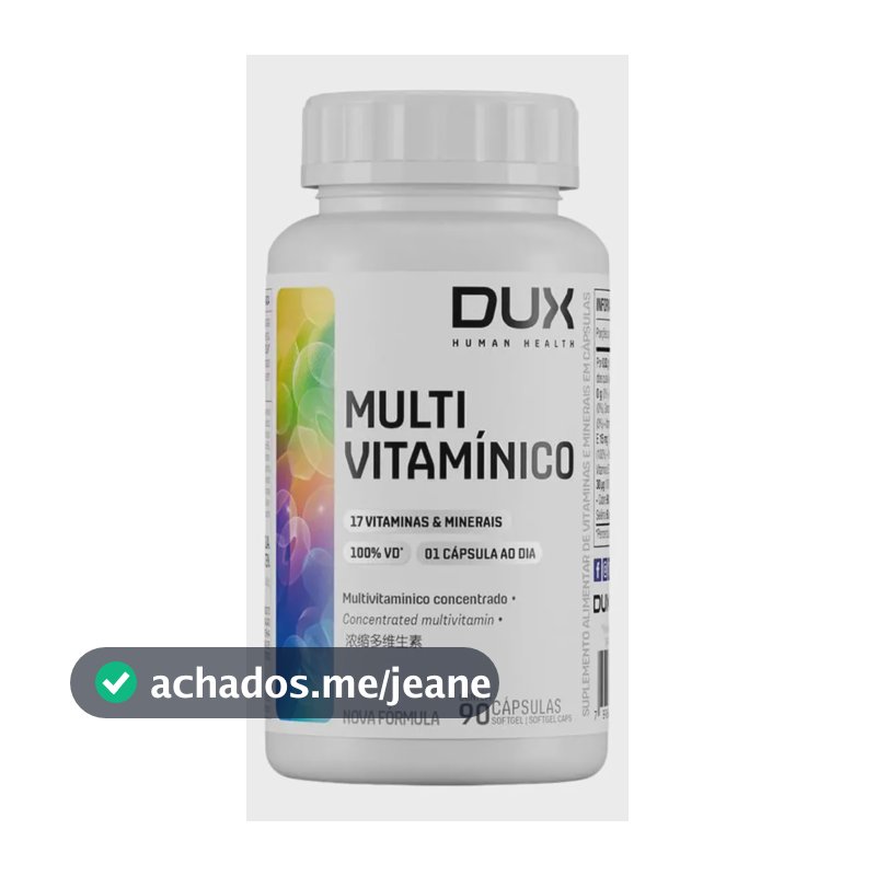 Multivitamínico - Pote 90 Cápsulas Dux Nutrition Sabor Sem Sabor Tamanho Natural Sem Sabor