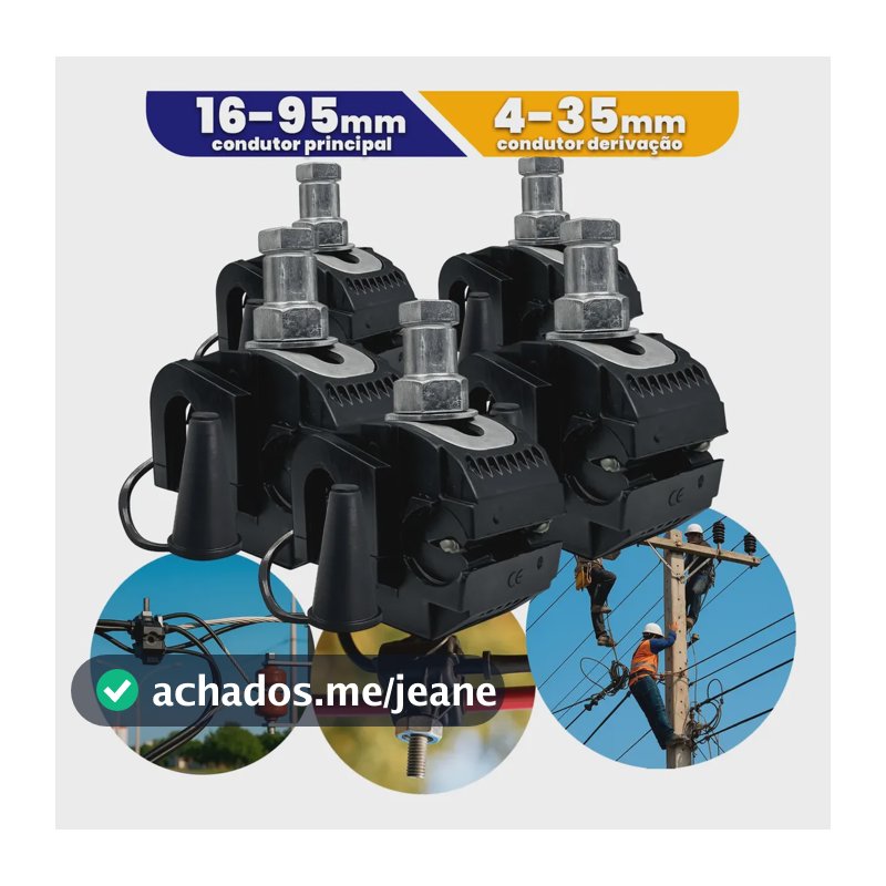 Kit 5un Conector Derivação Perfurante Autack 16mm A 120mm