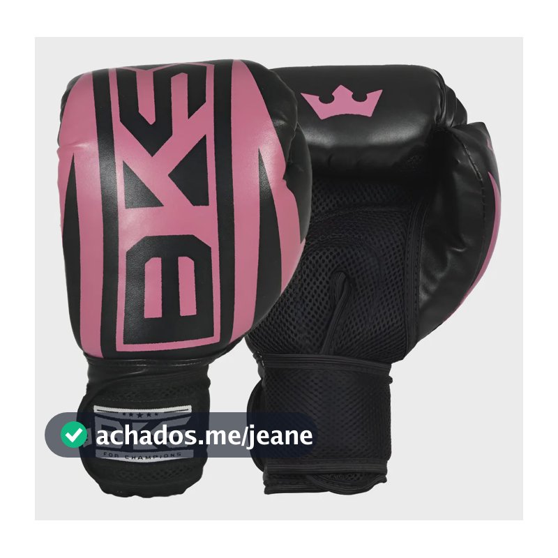 Luva De Boxe Treino Muay Thai Kickboxing Profissional Bks Cor Rosa Tamanho 8oz