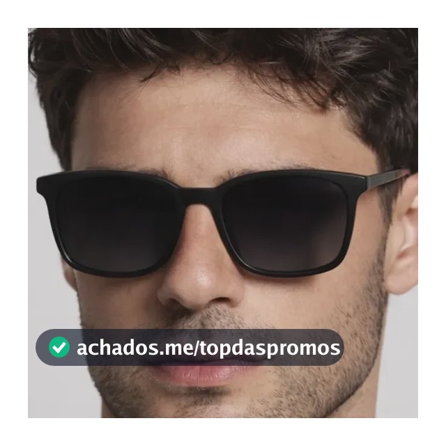 Óculos De Sol Quadrado Preto Fosco Unissex Proteção Uv400