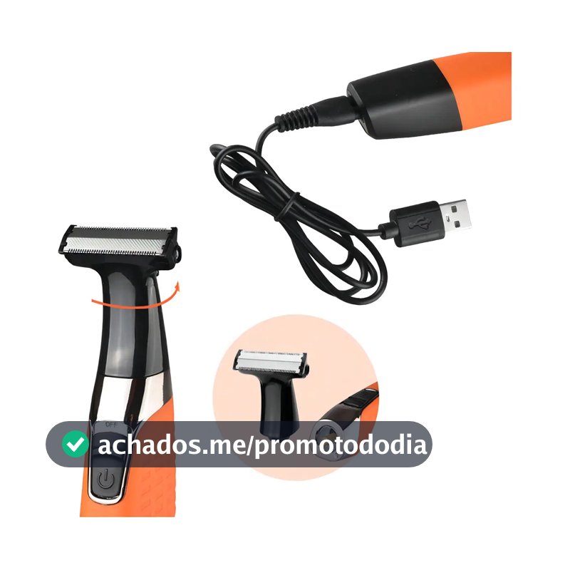 Maquininha 3 Em 1 Kemei KM-1910 Aparador Pelo Corpo Água Resistente