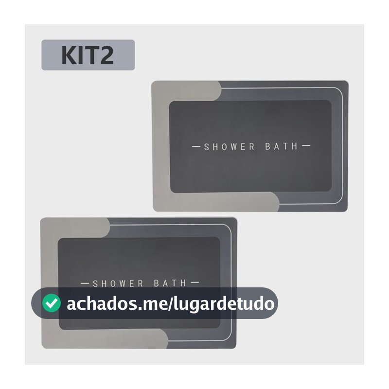 Kit2 Tapetes Para Banheiro Tapete Mágico Ultra  Para Absorçã Cinza-escuro Tapetes Para Banheiro