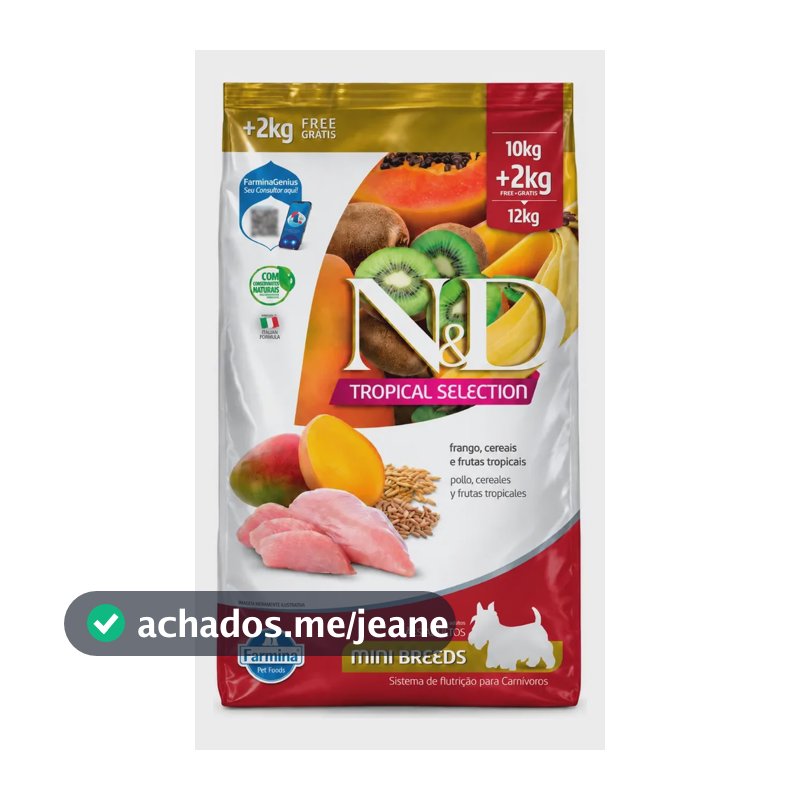Ração N&d Frango Adult Mini Tropical Selection 12kg