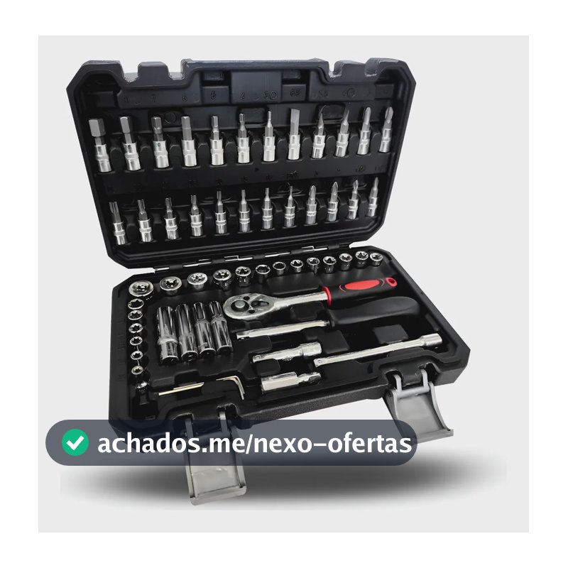 Jogo De Soquete Kit 57 Peças 1/4 Catraca Ferramentas Maleta Sortimento