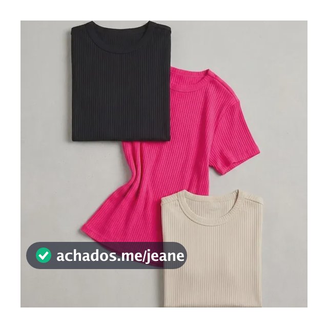 Kit 3 Camisetas Baby Tee De Ribana Feminino Balse
