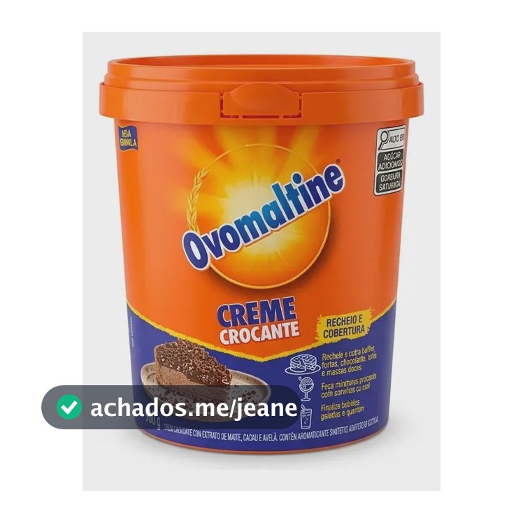 Creme Crocante de Ovomaltine 900g para Avelã