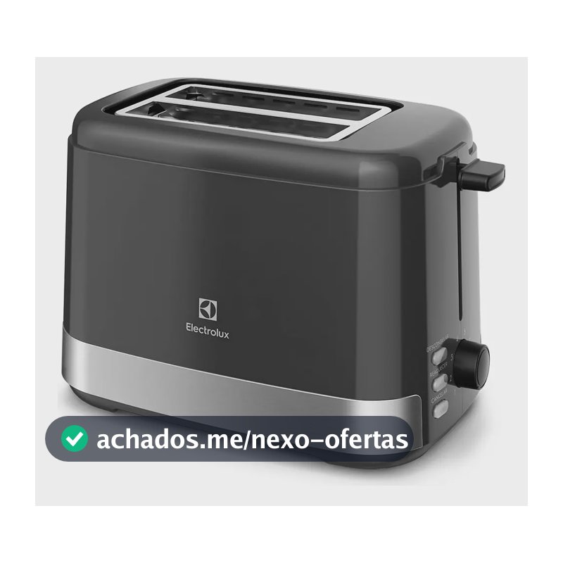 Torradeira Elétrica ETS 10 Efficient Com 8 Níveis de Tostagem Inox Preto Electrolux