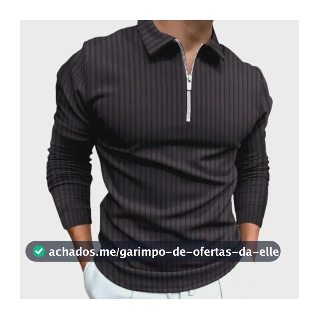 Camiseta Polo Manga Longa Com Zíper Lançamento
