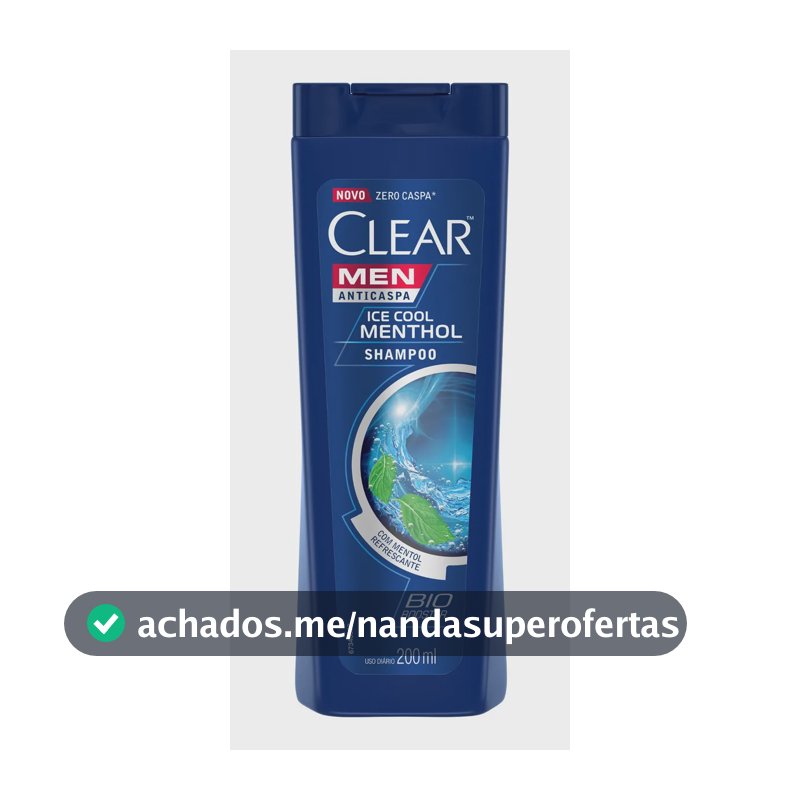 Shampoo Anticaspa Ice Cool Menthol 200ml Clear Men