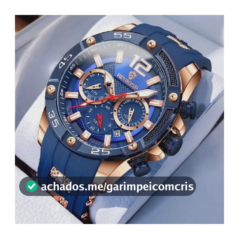 Relógio Masculino Prova D'água Cronógrafo Quartzo Silicone