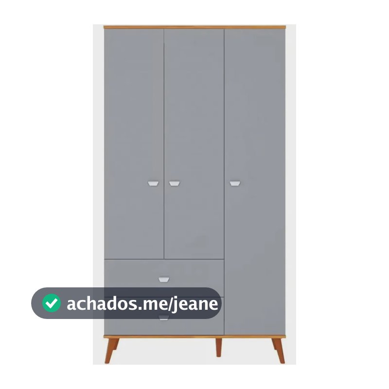 Guarda Roupa Infantil Bartira Ternura 3 Portas 2 Gavetas Cor Azul Wood