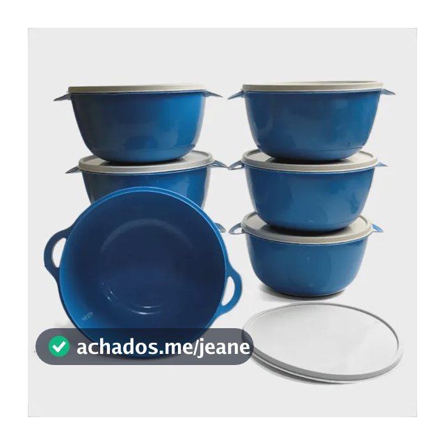 Kit 5 Potes Bowls 1 Litro Tampa Branca Vasilhas Para Cozinha