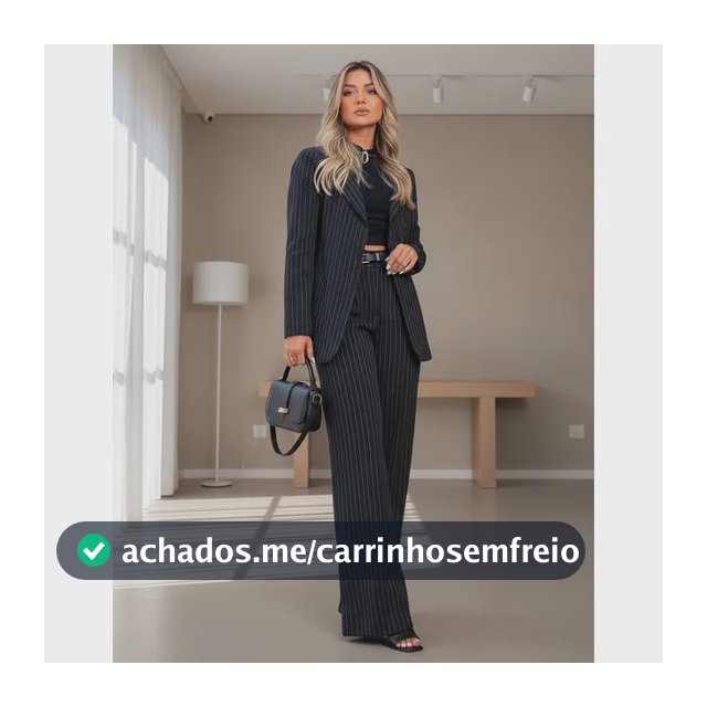Conjunto Feminino Calça Pantalona E Blazer Alfaiataria