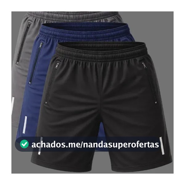 Kit 3 Bermuda Masculina Poliéster Pra Academia Caminhada Kit 1 Gg