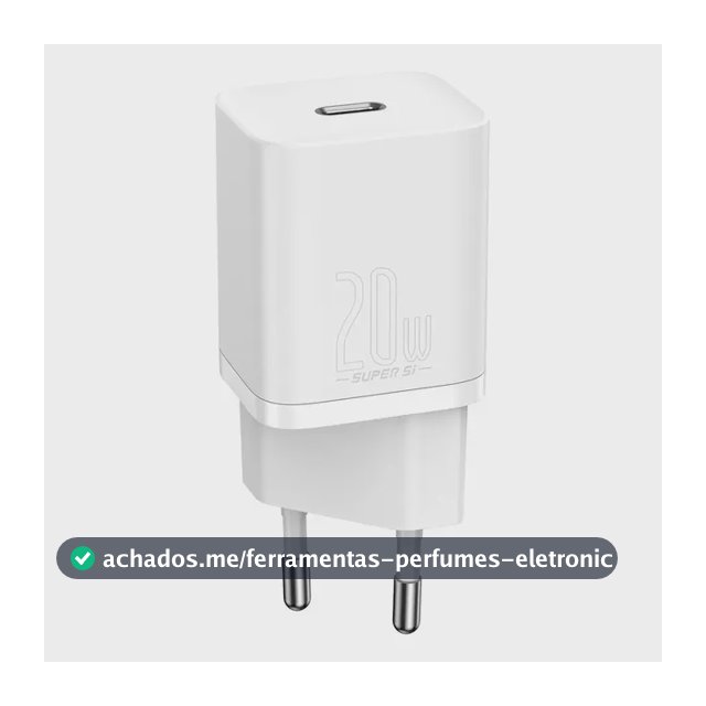 Carregador De Parede Rápido Tipo C Baseus Super Si Qc 20w Cor Branco