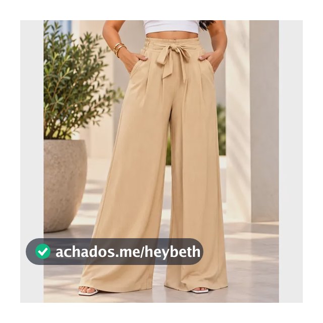 Calça Pantalona Feminina Viscolinho Com Bolsos E Forro