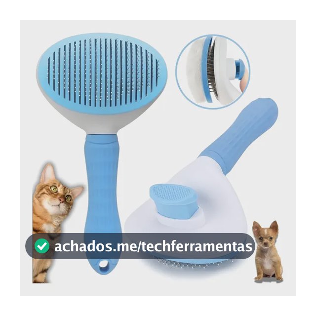 Escova Pet Autolimpante Rasqueadeira Magica Pelos Cães Gatos