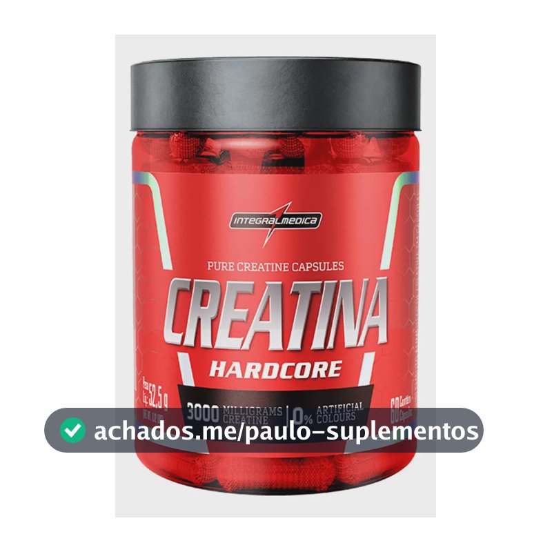 Creatina Integralmedica 100% Pura 60 Cápsulas - Aumento de Resistência e Desempenho para Atletas e Treinos Intensos