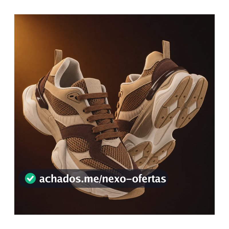 Tenis Feminino Chunky Vili Aura Casual Conforto Original Marrom/bege 39 Br