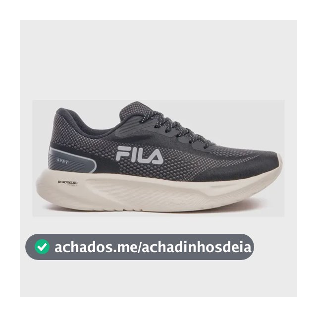 Tênis Masculino Spry Fila Preto/grafite/cinza Liso 43 Br