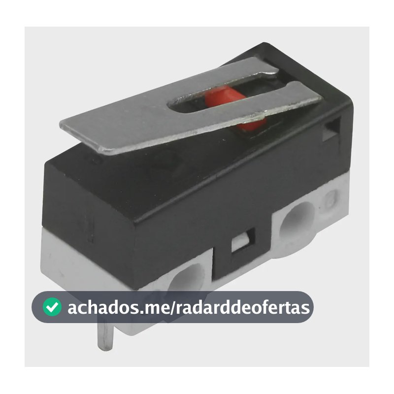 Micro Switch ChipSCE 1A 3 Terminais Preto Para Projetos Eletrônicos