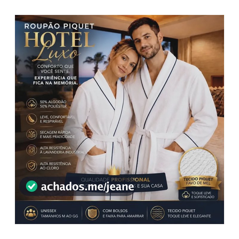 Roupão De Banho Masculino E Feminino Teka Profiline Hotel