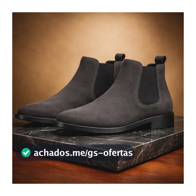 Botina Chelsea Masculina Camurça Cano Médio Casual Conforto