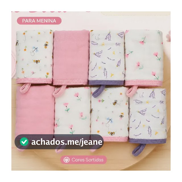 Toalhas Paninho De Boca Bebe Soft 100% Algodão Kit 8 Uni