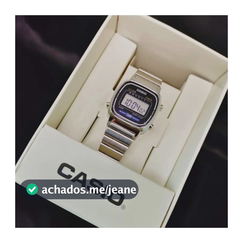 Relógio Casio Vintage Prata Digital Feminino Pequeno LA670WA1DFSC