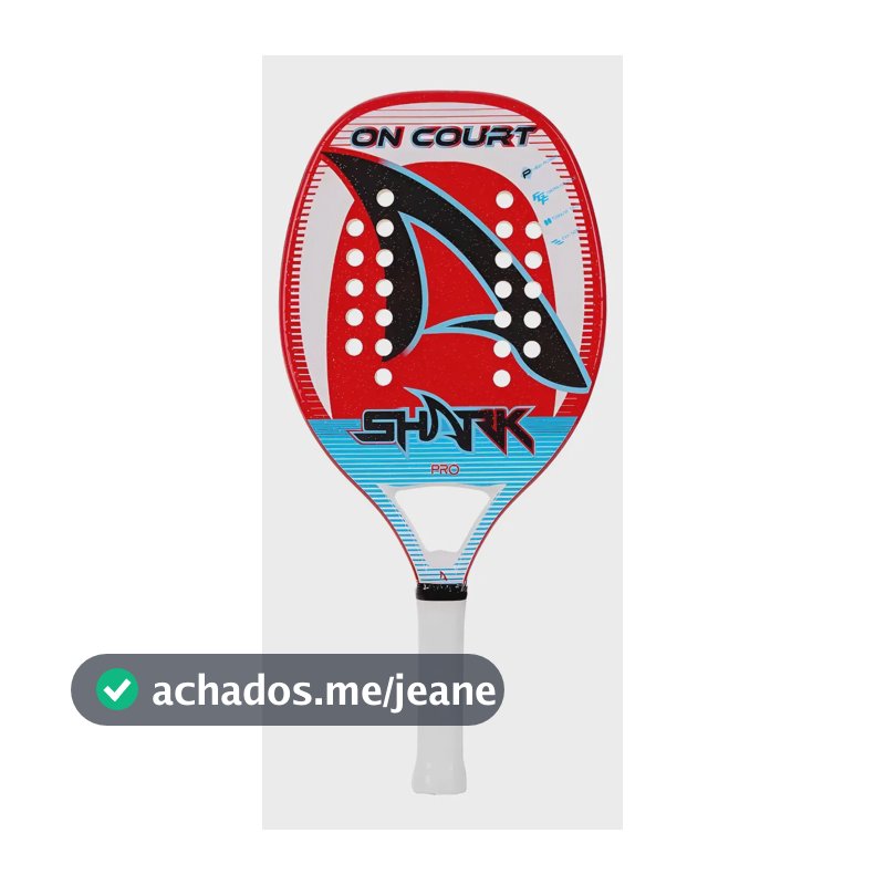 Raquete De Beach Tennis Shark On Court 2022 + Capa Branco/vermelho