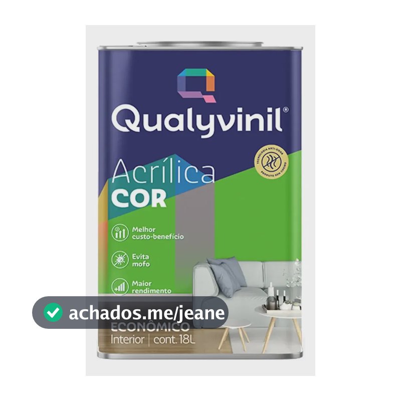 Tinta de acrílico econômica evita mofo Qualyvinil Tinta Acrílica com acabamento fosco de 18L - branco/neve lata 18 litros