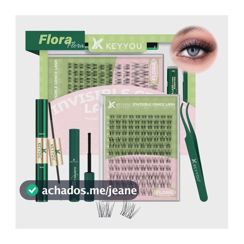Flora colorida KEYYOU KU-YXFDKIT-FLORA-8-18 com extensões de cílios em curvatura tipo D — pacote com 144