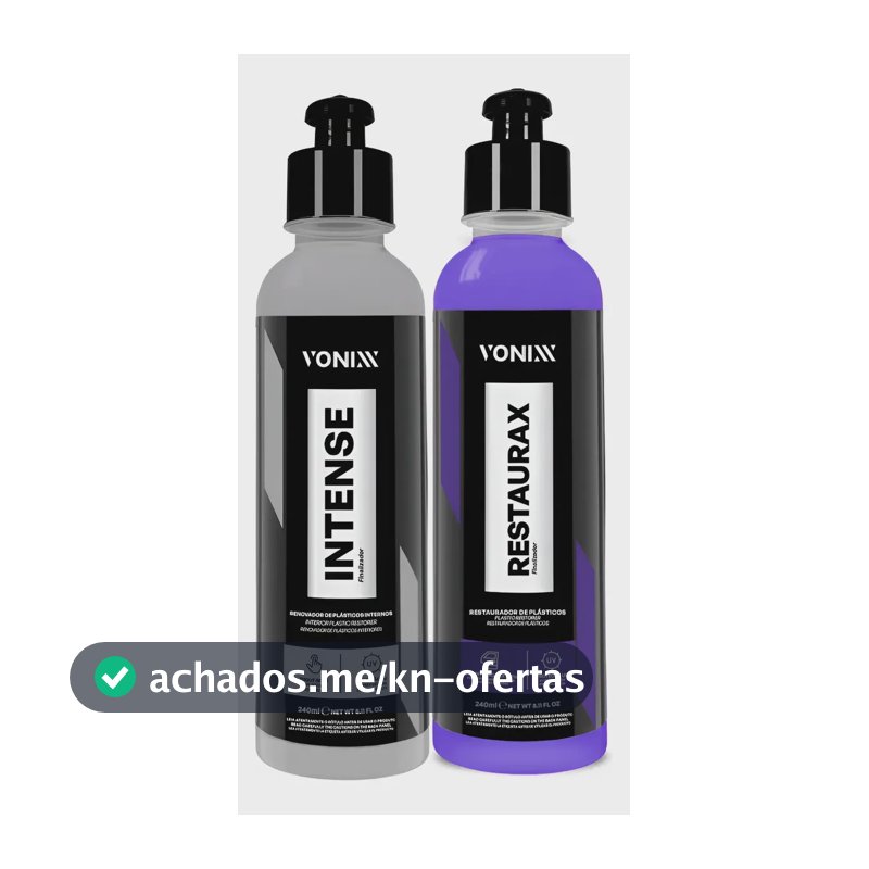 Kit Restaurador Plásticos Automotivo Externo E Interno Vonixx 1 Restaurax 240ml + 1 Intense 240ml
