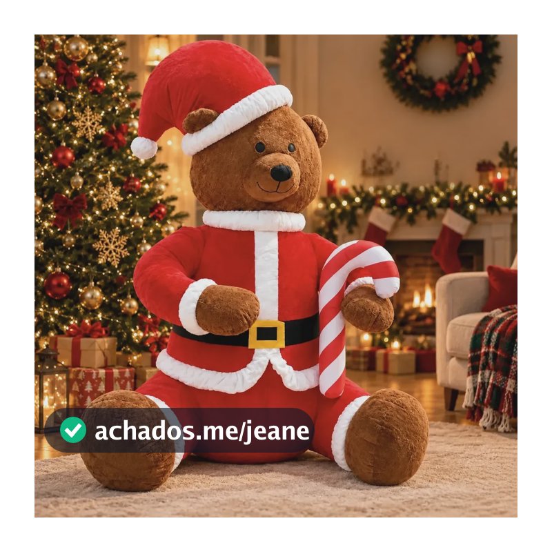 Urso Noel Inflável Com Led Para Festa Natal 3 Metros Bivolt Vermelho