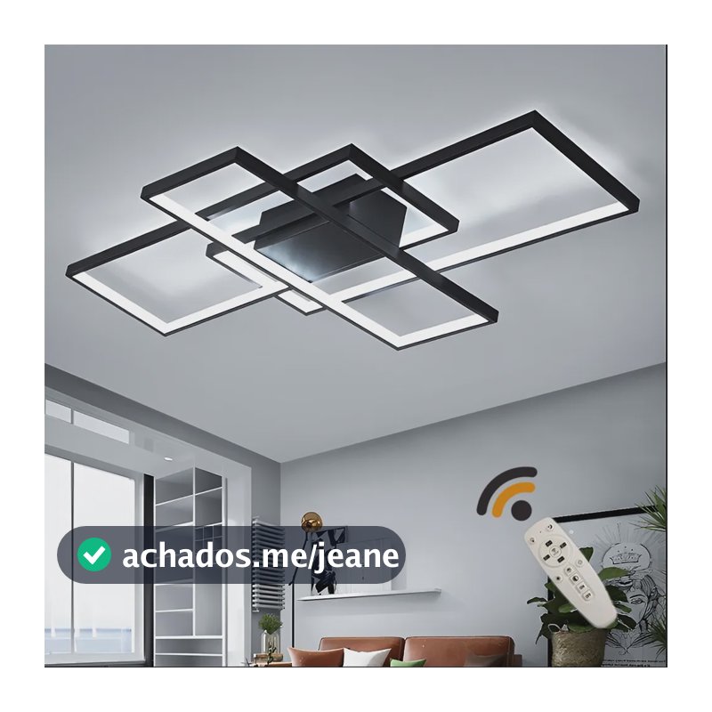 Lustres Sobrepor Led Pendente Moderno Luminária Luz Sala 75w 127/220v Preto