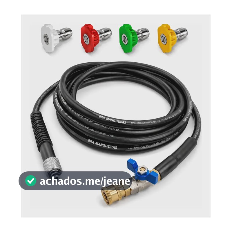 Bicos Coloridos Engate Rápido 10mts Mangueira Wap Ágil 1800 Preto
