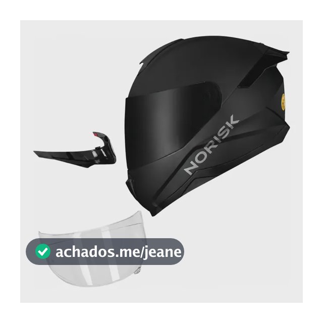 Capacete Norisk Razor Solid Edition Com 2 Viseiras + Spoiler
