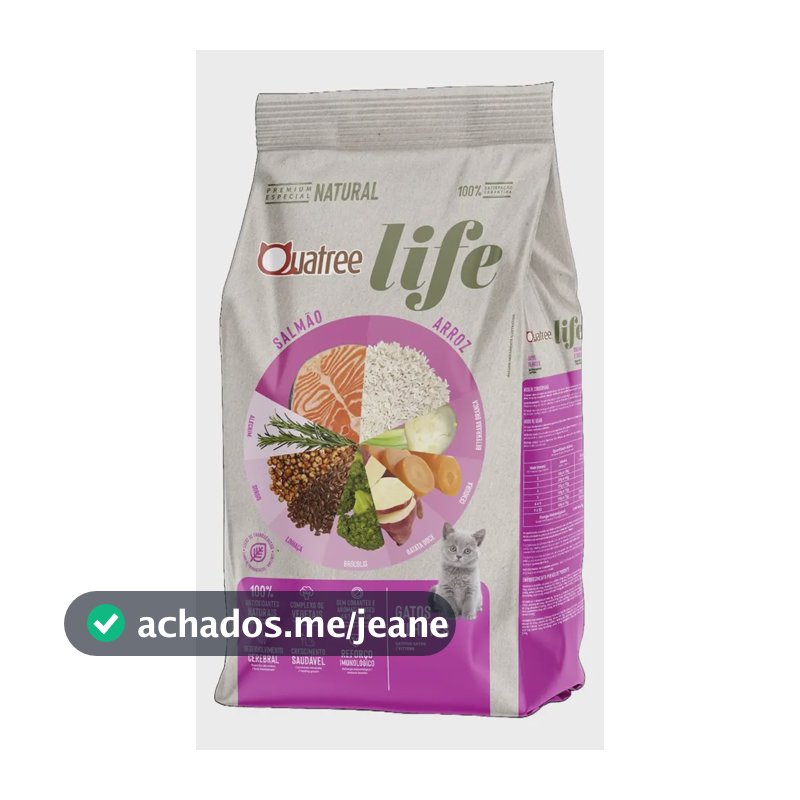 Ração Quatree Gatos Life Filhotes Salmão E Arroz 10,1kg