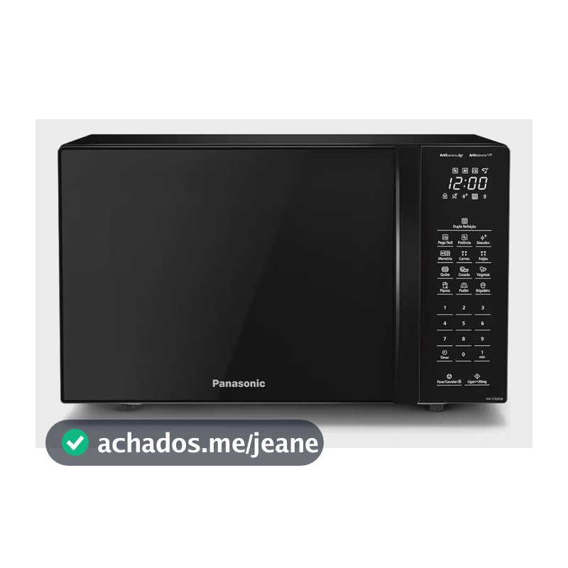 Microondas Panasonic Dupla Refeição 34L Black Glass - NN-ST66NBRU
