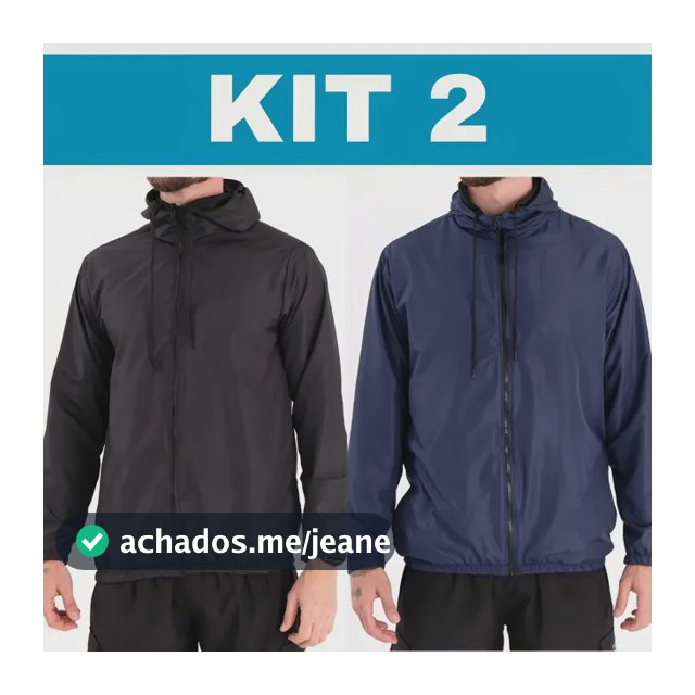 Kit 2 Jaquetas Corta Vento Impermeável Liso Unissex