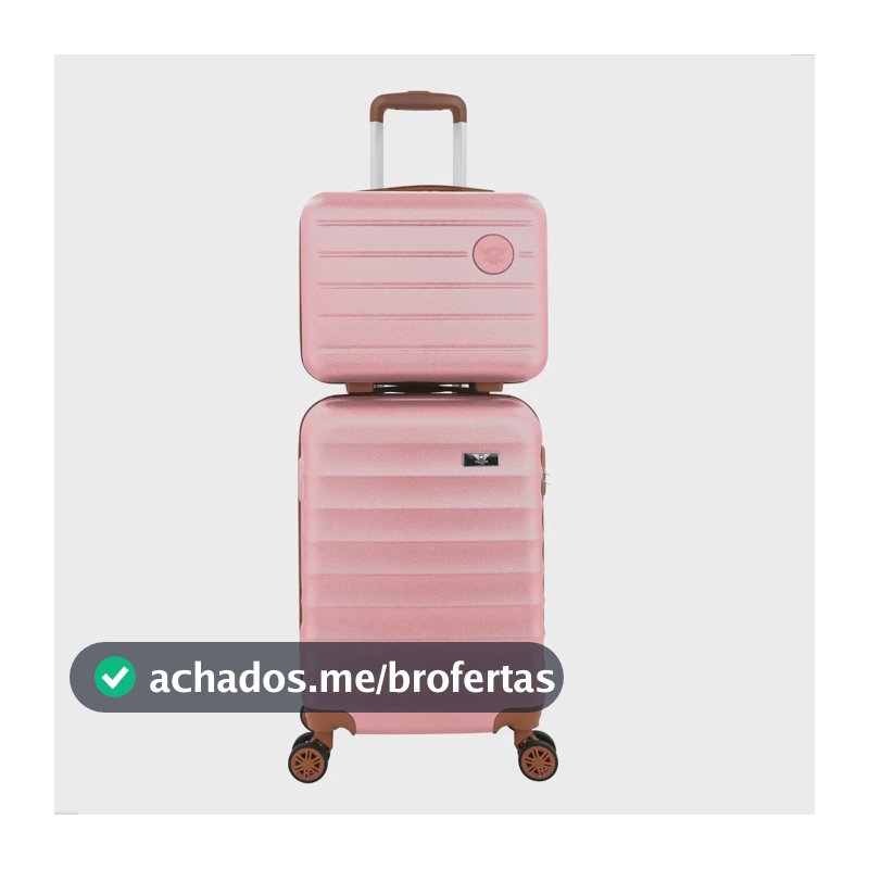 Kit Mala De Viagem Bordo Mão Pequena 10kg Abs Cadeado 360
