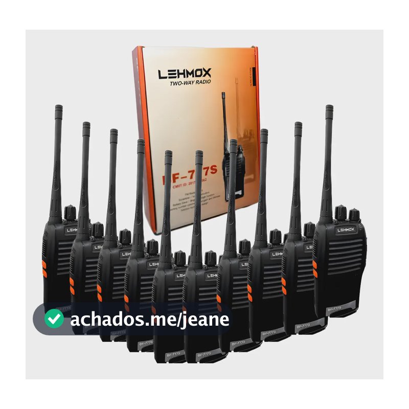 Kit 10 Rádios Comunicadores Baofeng BF-777S UHF 400-470MHz Preto