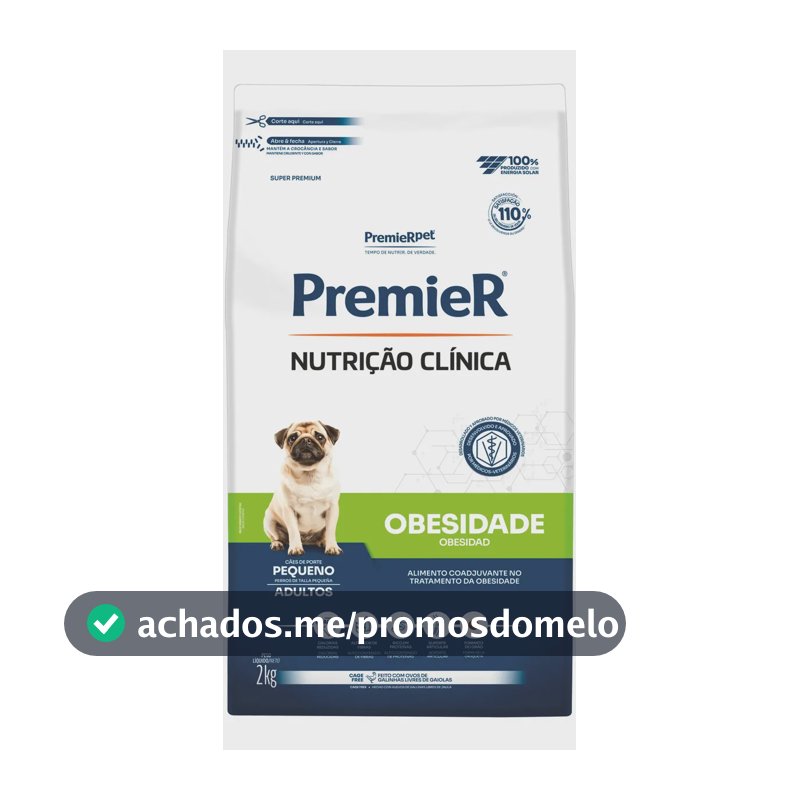 Ração PremieR Nutrição Clínica para Cães Adultos de Raças Pequenas Obesidade 2kg