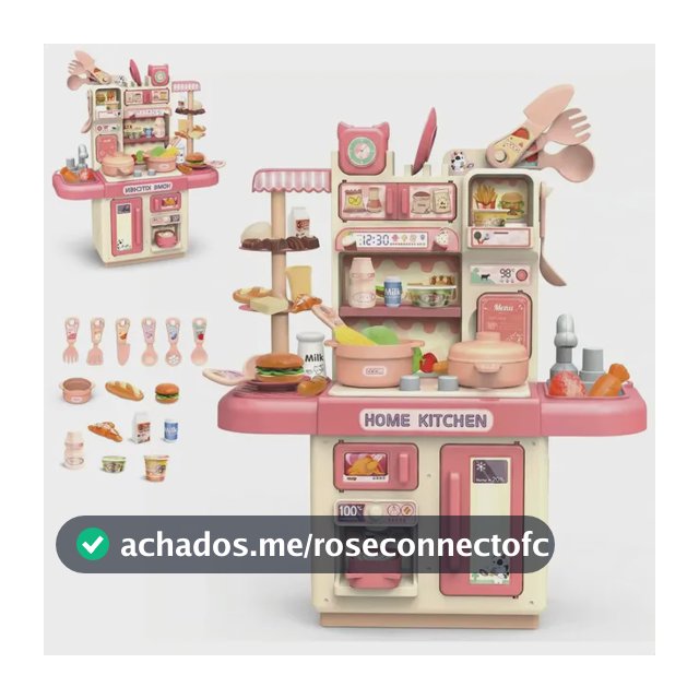 Cozinha Infantil Brinquedo Com Luz 33 Acessórios Sai Água Rosa