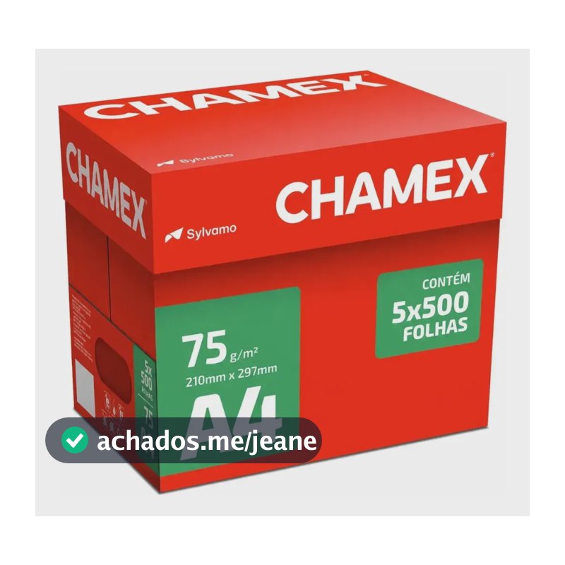 Papel Sulfite A4 Chamex Office 75g Caixa 2500 Folhas