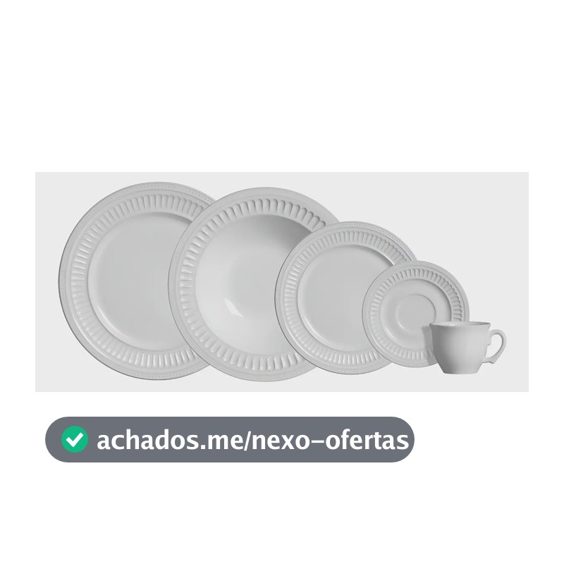 Aparelho de Jantar 20 peças Branco Poppy de Cerâmica - Scalla Cerâmica