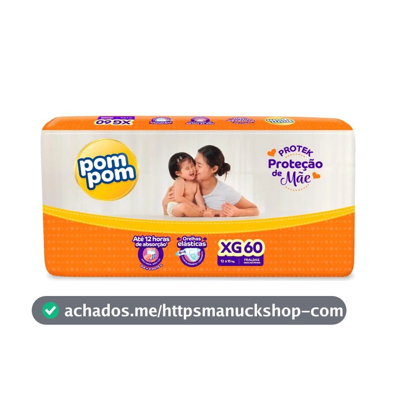 Fralda Pom Pom Protek XG Proteção de Mãe com 60 Unidades